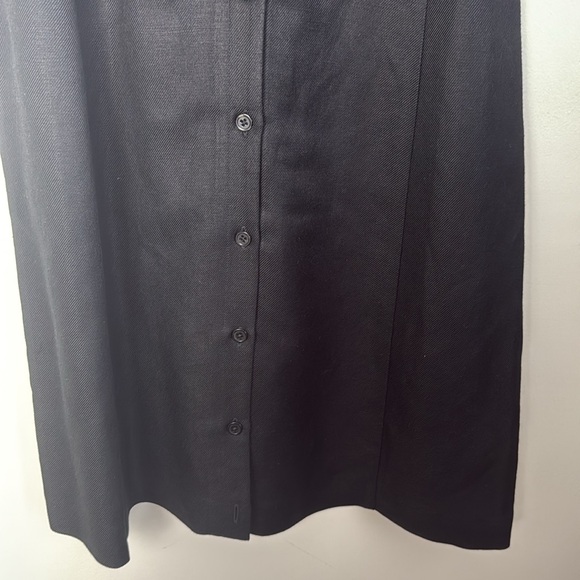 Emma James Black Sleeveless Sheath Button Down Dress with Collar and Belt - Picture 4 of 8